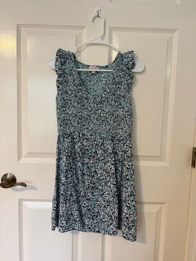 LOFT Outlet Women’s Blue Floral Smocked Sundress